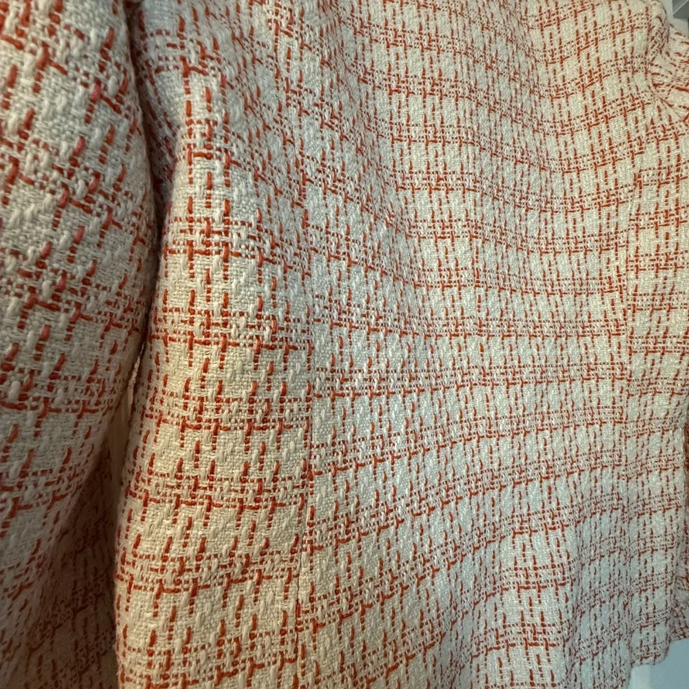 Rachel Zoe Orange & White Tweed Blazer - Picture 9 of 9